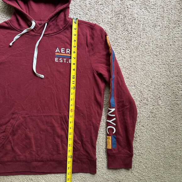 Aeropostale Sweatshirt Mens Large Hoodie Pullover Red Long Sleeve - Picture 8 of 10